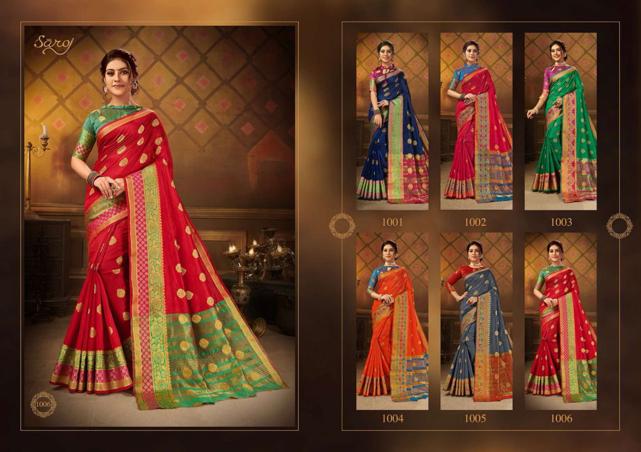 Saroj Aayat Latest Designer Wedding Wear Jacquard Printed Silk Sarees Collection
